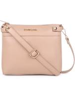 Beige Structured Solid Sling Bag- Extra Spacious Sling