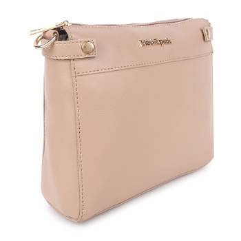 Beige Structured Solid Sling Bag- Extra Spacious Sling 2