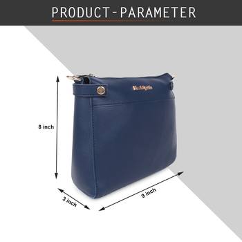 Blue Structured Solid Sling Bag with card hoder- Extra Spacious Sling with card holder 2