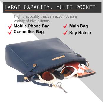 Blue Structured Solid Sling Bag with card hoder- Extra Spacious Sling with card holder 4