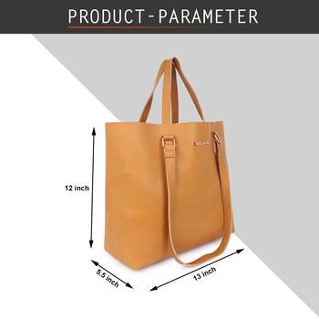 Yellow Mustard Structured Solid Shoulder Shopper Tote Bag with Sling ,wallet pouch and card holder 2