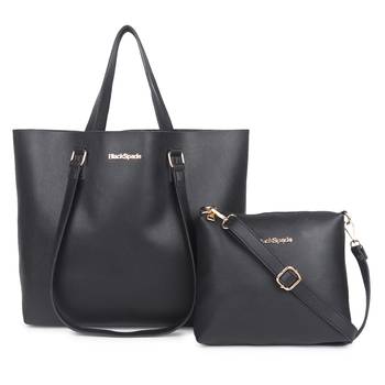 Black Tote Bag with Sling 1