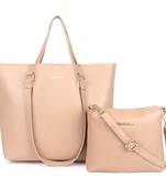 Beige Tote Bag with Sling 
