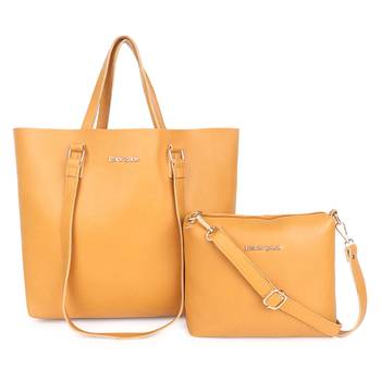 Yellow Tote Bag with Sling 1