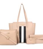 Beige Tote Bag with Sling ,wallet pouch and card holder