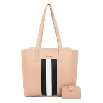 Beige Tote Bag with Sling ,wallet pouch and card holder 2