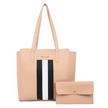 Beige Tote Bag with Sling ,wallet pouch and card holder 3
