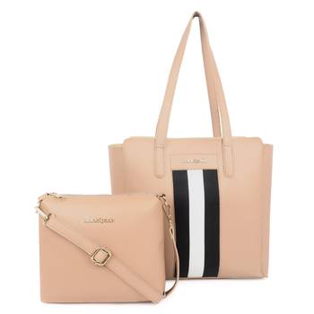 Beige Tote Bag with Sling ,wallet pouch and card holder 4