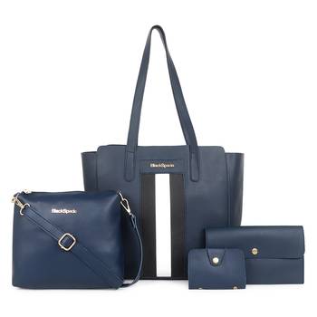 Blue Tote Bag with Sling ,wallet pouch and card holder 1