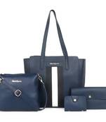 Blue Tote Bag with Sling ,wallet pouch and card holder