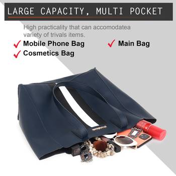 Blue Tote Bag with Sling ,wallet pouch and card holder 2