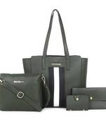 Green Tote Bag with Sling ,wallet pouch and card holder