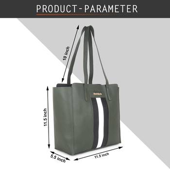 Green Tote Bag with Sling ,wallet pouch and card holder 2