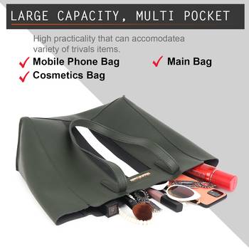 Green Tote Bag with Sling ,wallet pouch and card holder 3