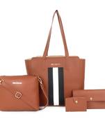 Tan Tote Bag with Sling ,wallet pouch and card holder