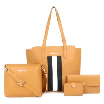 Yellow Tote Bag with Sling ,wallet pouch and card holder 1
