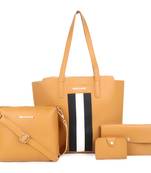 Yellow Tote Bag with Sling ,wallet pouch and card holder