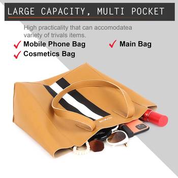 Yellow Tote Bag with Sling ,wallet pouch and card holder 2
