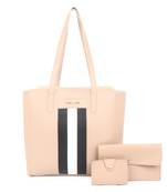 Beige Tote Bag with wallet pouch and card holder