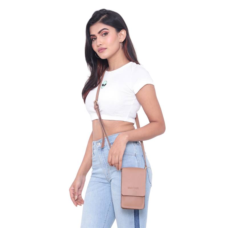 Peach Mobile Crossbody Sling Bag