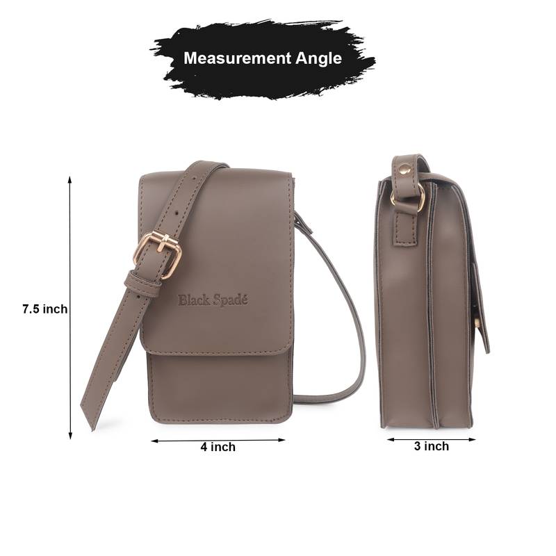 Light Brown Mobile Crossbody Sling Bag