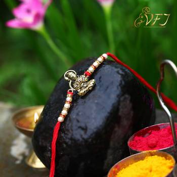 Jai Hanuman Gold Plated Alloy Rakhi for Lovely Brother  [VFJ1139RKG ] 2