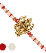 Nrutya Ganesha Gold Plated Alloy Rakhi for Lovely Brother  [VFJ1142RKG ]