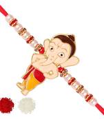 Bal Ganesh Cartoon rakhi for sweet kids with beads, pearls [VFJ1146RKG ]