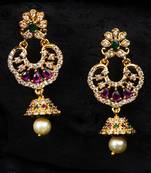 Maroon ruby   cubic-zirconia-cz-earrings