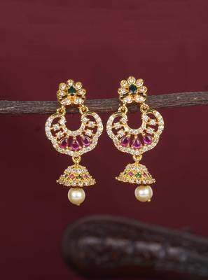 Maroon ruby   cubic-zirconia-cz-earrings 2