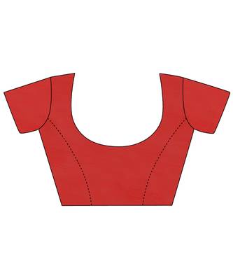 Red Soft Net Saree With Blouse Piece 5