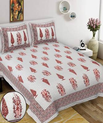 King Size Cotton Bedsheet with 2 Pillow Cover 1
