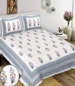 King Size Cotton Bedsheet with 2 Pillow Cover