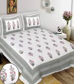 King Size Cotton Bedsheet with 2 Pillow Cover