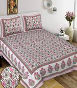 King Size Cotton Bedsheet with 2 Pillow Cover