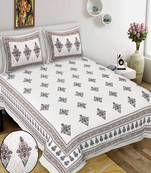 King Size Cotton Bedsheet with 2 Pillow Cover
