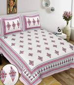 King Size Cotton Bedsheet with 2 Pillow Cover