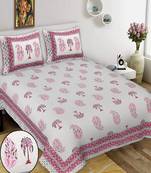King Size Cotton Bedsheet with 2 Pillow Cover