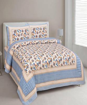 King Size Cotton Bedsheet with 2 Pillow Cover 1