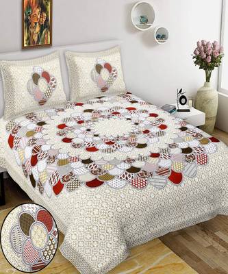 King Size Cotton Bedsheet with 2 Pillow Cover 1