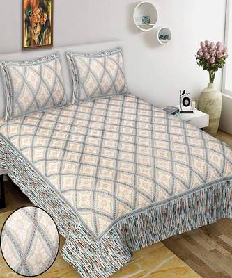 King Size Cotton Bedsheet with 2 Pillow Cover 1