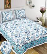 King Size Cotton Bedsheet with 2 Pillow Cover