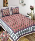 King Size Cotton Bedsheet with 2 Pillow Cover