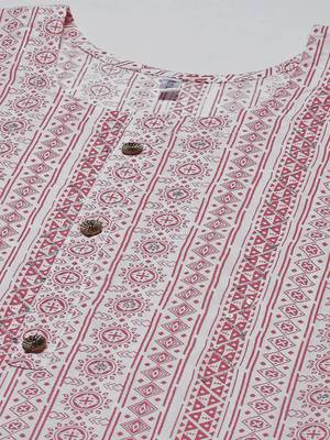 Peach printed cotton kurtas-and-kurtis 4