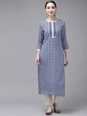 Blue printed rayon kurtas-and-kurtis 1
