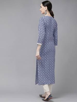 Blue printed rayon kurtas-and-kurtis 3