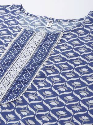 Blue printed rayon kurtas-and-kurtis 4