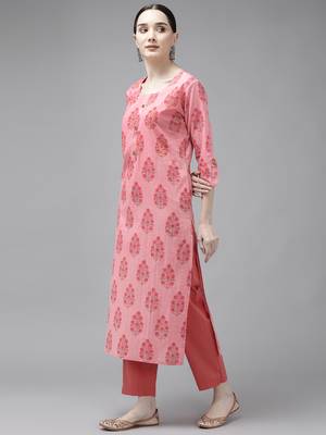 Pink printed cotton kurtas-and-kurtis 2
