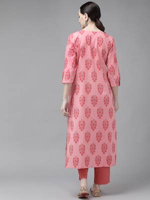 Pink printed cotton kurtas-and-kurtis 3