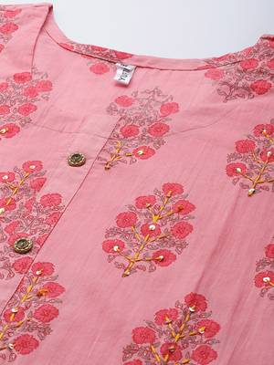 Pink printed cotton kurtas-and-kurtis 4